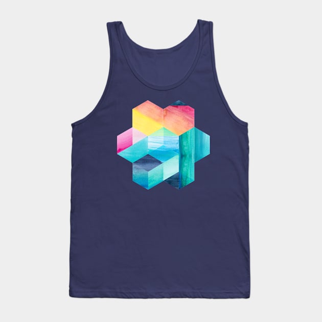 Hexagon Colorblock Tank Top by Gingerlique